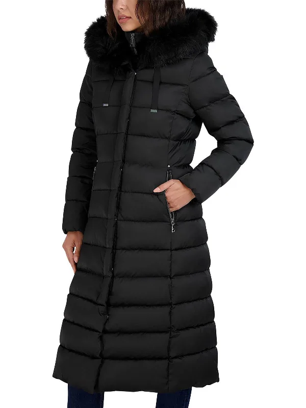 ladies' fur-lined jacket -Womens Quilted Cold Weather Parka Coat