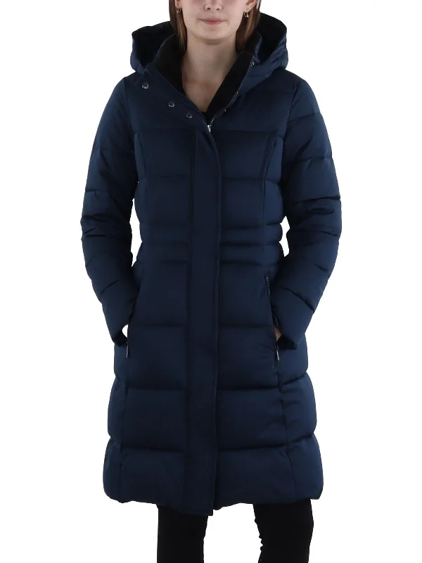 women's faux fur-lined parka -Gemma Womens Cold Weather Hooded Puffer Jacket