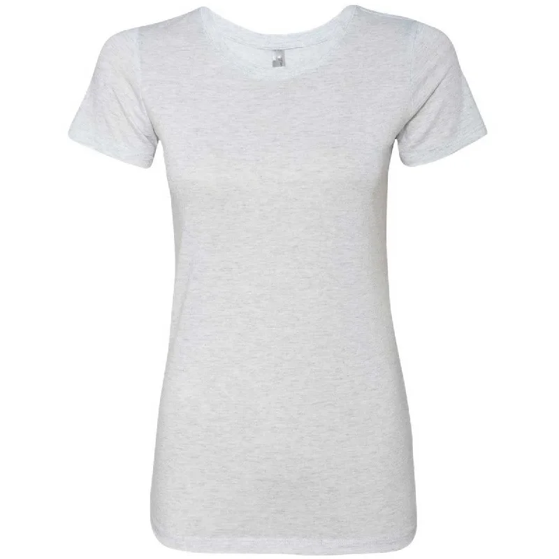 women's button-up shirt -Next Level Women's Heather White Triblend Crew