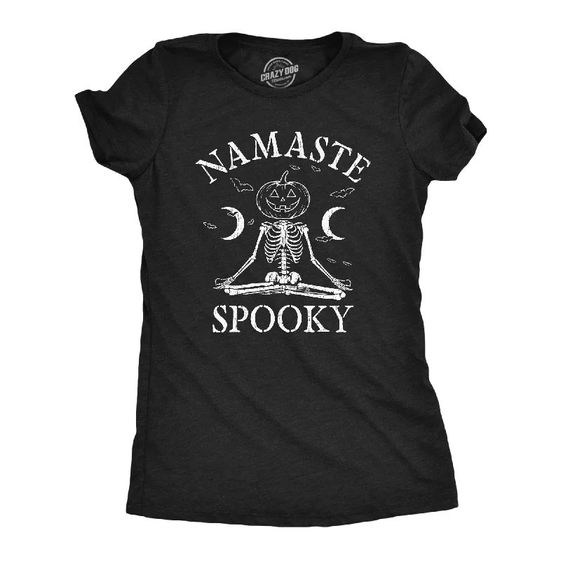 chic layered ruffle top for ladies -Namaste Spooky Women's T Shirt