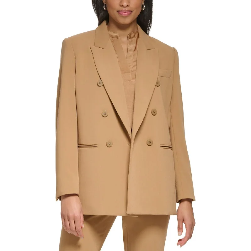 ladies' waterfall drape coat -DKNY Womens Petites Suit Separate Office Double-Breasted Blazer