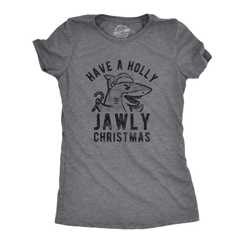 stylish animal print top for women -Have A Holly Jawly Christmas Women's T Shirt