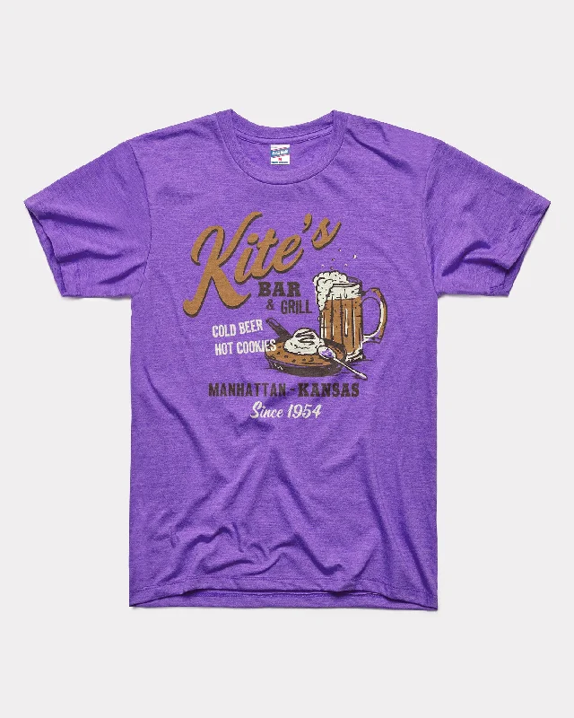 women's breathable activewear top -Kite's Bar and Grill Purple T-Shirt