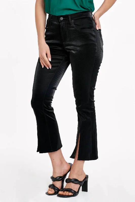 classic straight-fit jeans for women -Jeanne Snake Pant In Black