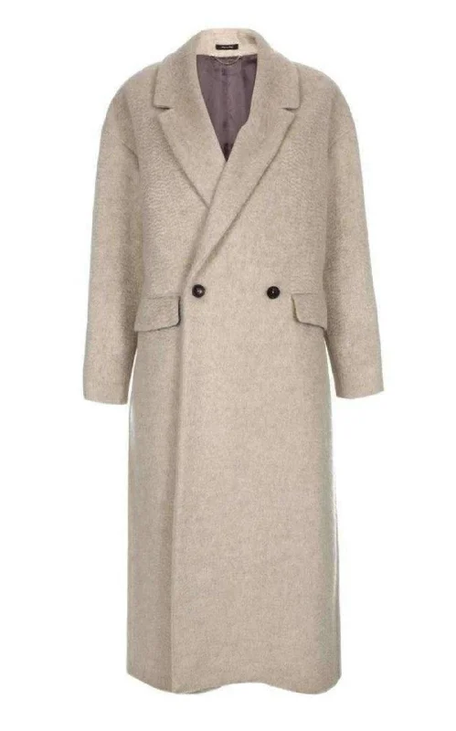 oversized women's coat -Grey Light Oversized Wool Mohair Coat