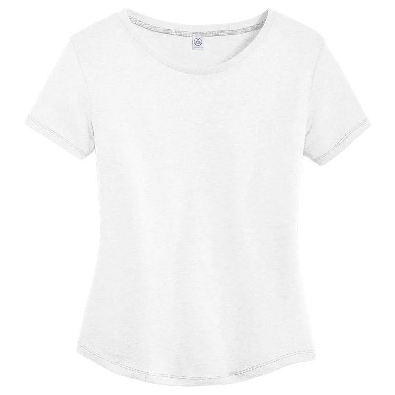 ladies' short sleeve top -Alternative Women's White Backstage Vintage 50/50 Tee