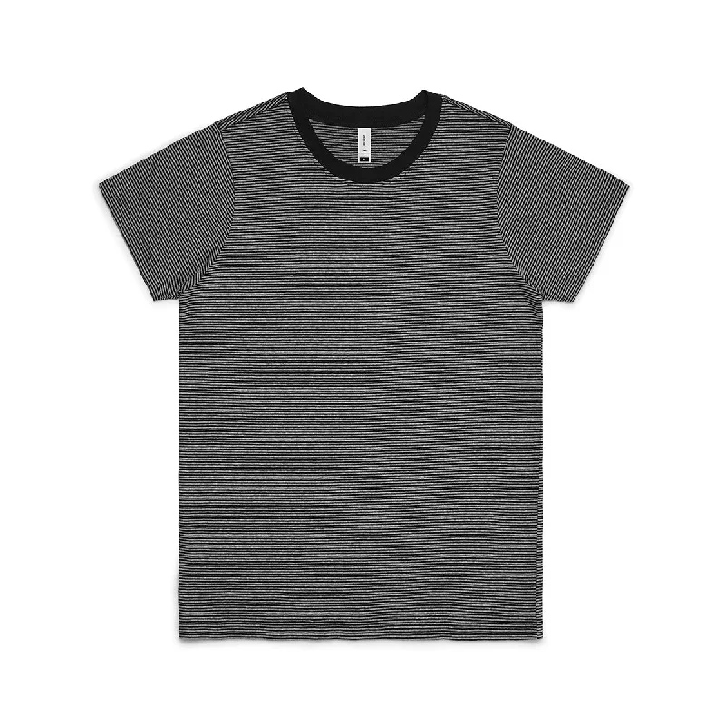 classic collared shirt for ladies -AS Colour Women's Grey Marle/Black Line Stripe Tee