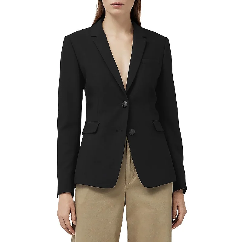 ladies' quilted coat -Rag & Bone Womens Razor Solid Crepe Two-Button Blazer