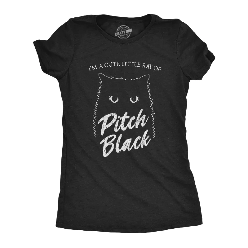 trendy gathered sleeve top for ladies -I'm A Cute Little Ray Of Pitch Black Women's T Shirt