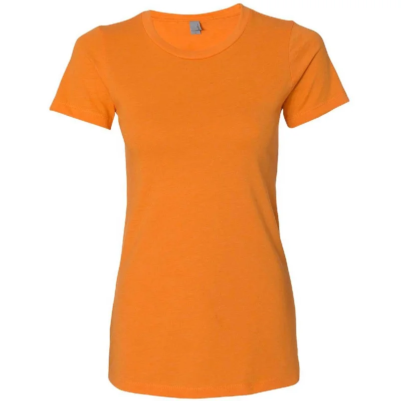 ladies' pastel-colored top -Next Level Women's Orange CVC Crew Tee