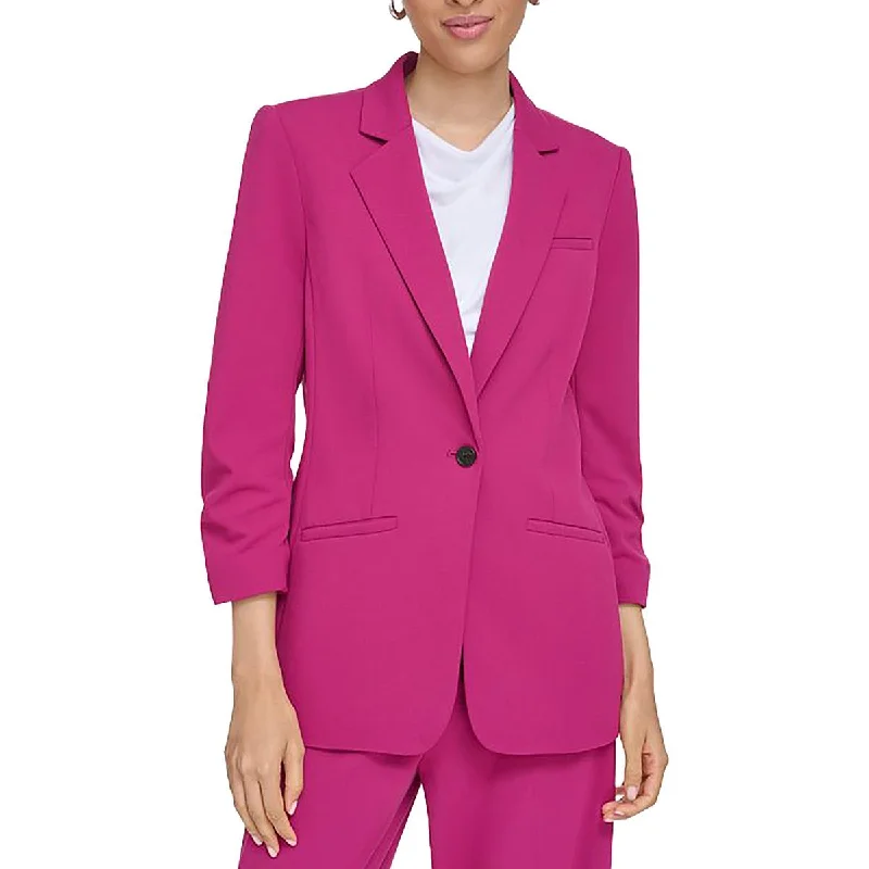 lightweight packable jacket for women -Calvin Klein Womens Solid Office One-Button Blazer