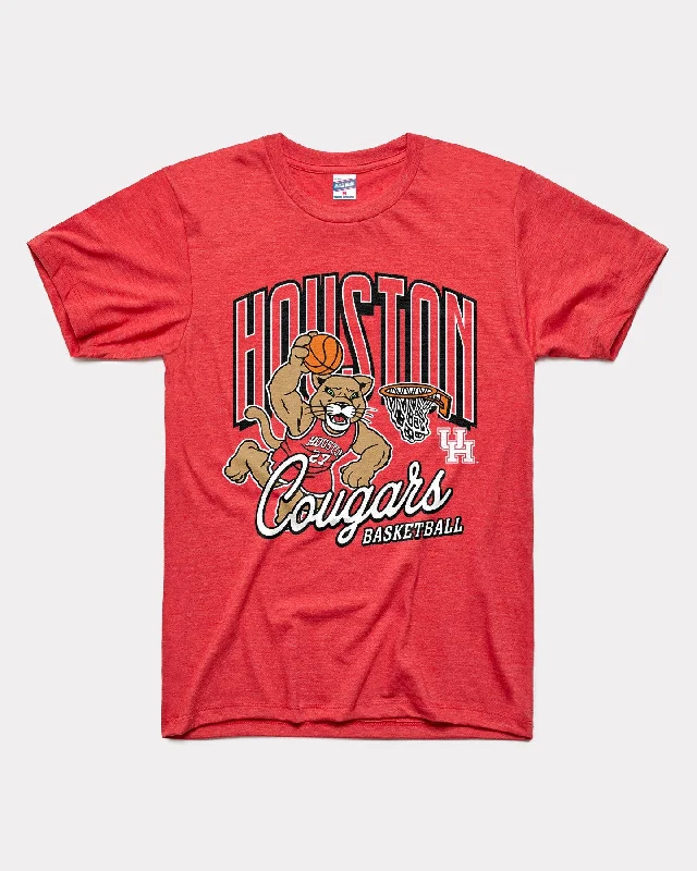 women's sophisticated lace tunic -Houston Cougars Basketball Circa 2000 Red T-Shirt