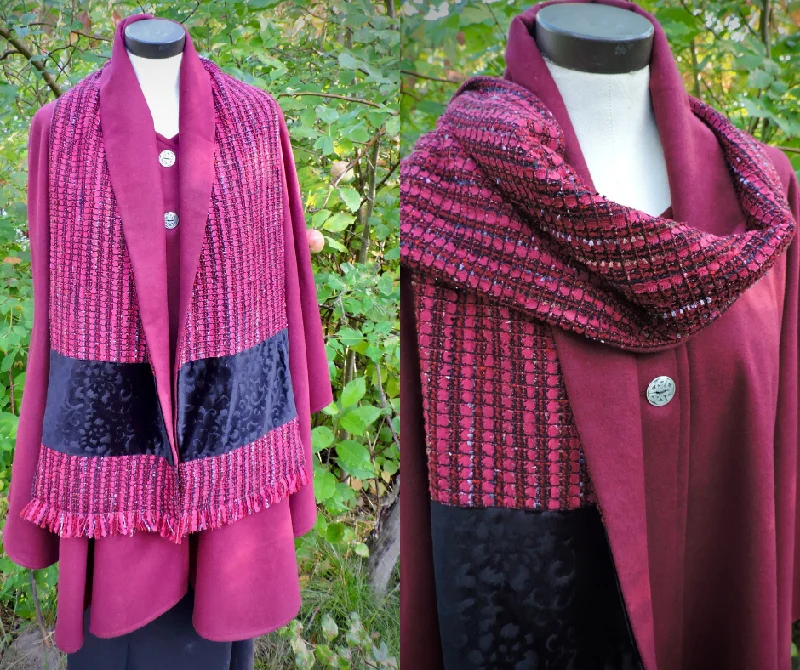 women's hooded winter jacket -Serape and Scarf Set