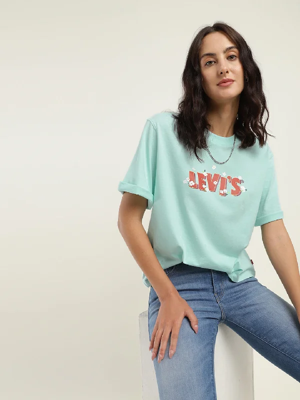 women's button-up shirt -Women's Brand Logo Oversized T-Shirt