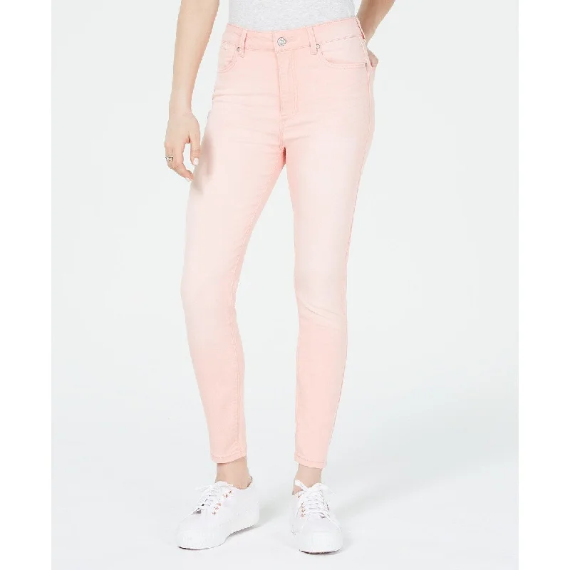 ladies' acid wash skinny jeans -Celebrity Pink Juniors' Colored Skinny Ankle Jeans Pink Size 0