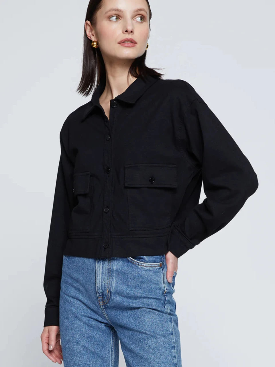 sustainable eco-friendly coat for women -Stateside Ponte Cropped Jacket