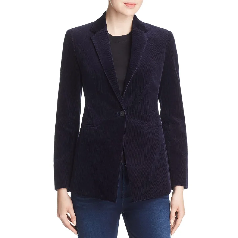 breathable softshell jacket for women -Theory Womens Power Corduroy One-Button Blazer