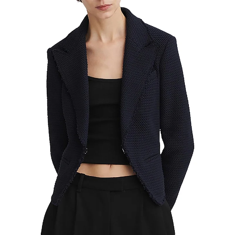 luxury designer winter coat for women -Rag & Bone Womens Elle Tweed Business Open-Front Blazer