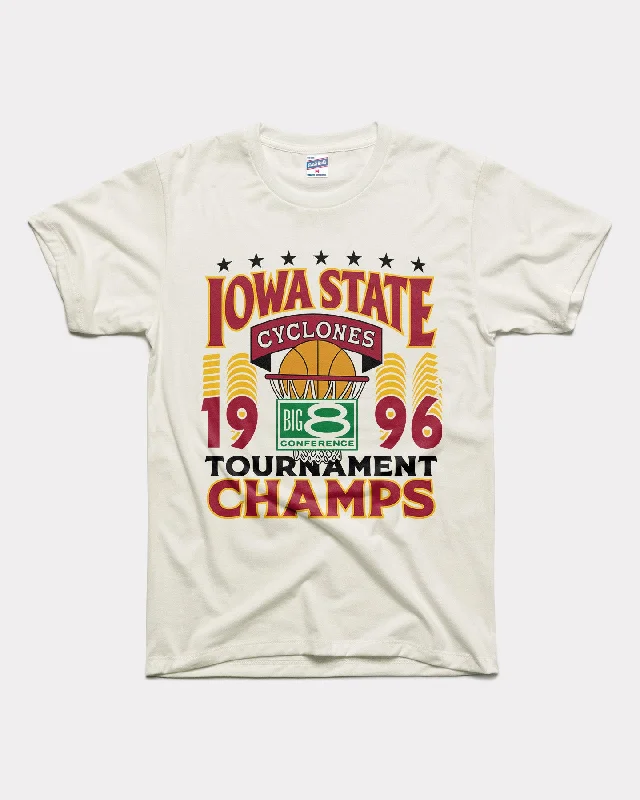 stylish smocked top for ladies -ISU Cyclones 1996 Big 8 Champions White T-Shirt