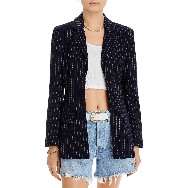 women's varsity bomber jacket -Avec Les Filles Womens Pinstripe Corset Bolero