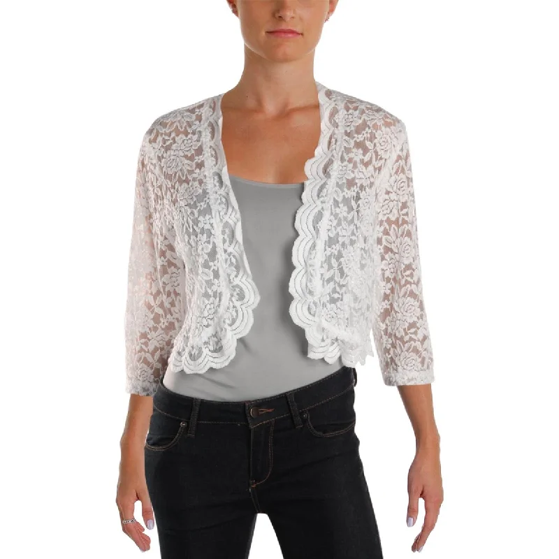 women's relaxed fit blazer -Connected Apparel Womens Lace Sheer Shrug