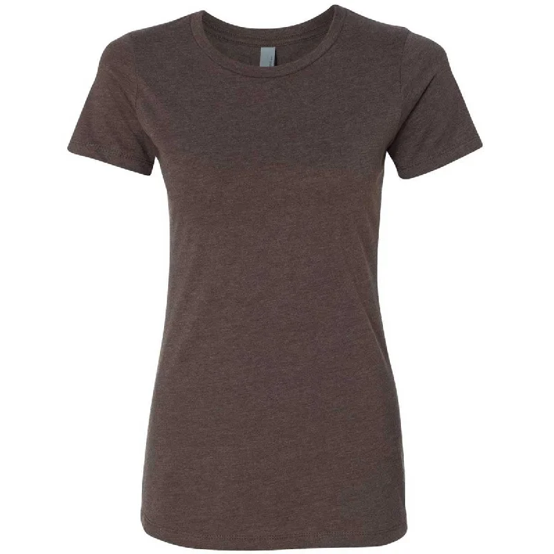 soft waffle-knit top for ladies -Next Level Women's Espresso CVC Crew Tee