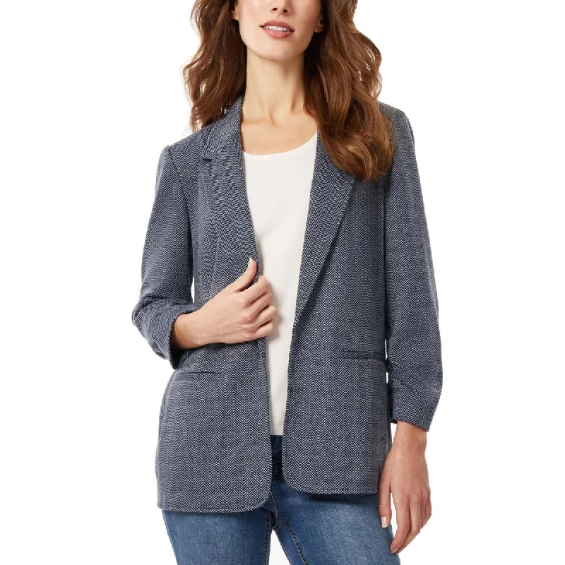 ladies' wool overcoat -Jones New York Womens Ruched Office Open-Front Blazer