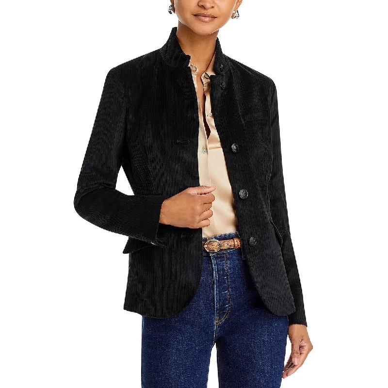 women's lightweight jacket -Rag & Bone Womens Slade Corduroy Suit Separate Collarless Blazer