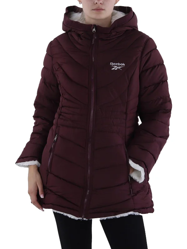 women's lightweight jacket -Womens Insulated Faux Fur Lined Puffer Jacket