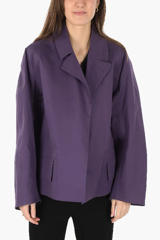 versatile trench coat for ladies -Maison Margiela MM0 open front jacket with cut out details