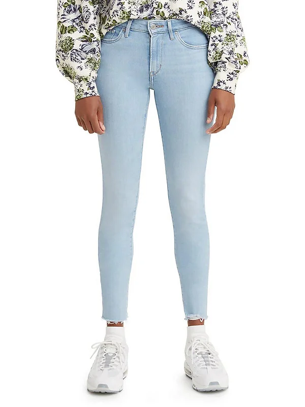 trendy printed denim jeans for ladies -711 Womens Distressed Light Wash Skinny Jeans