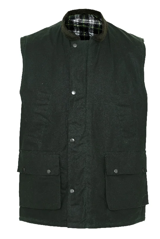 ladies' fleece zip-up jacket -Champion Lanark Waxed Cotton Waistcoat