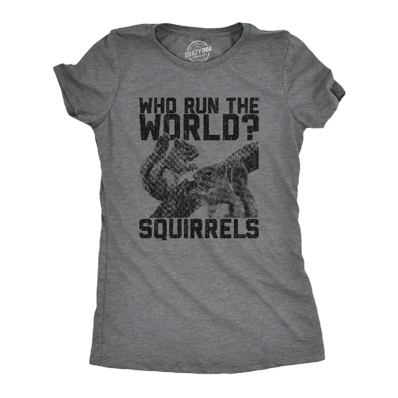 stylish smocked top for ladies -Who Run The World Squirrels Women's T Shirt