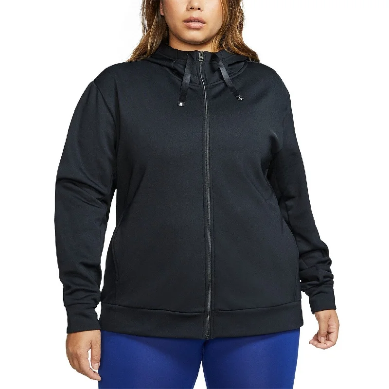 winter-ready faux shearling jacket for women -Nike Women's Plus Size Therma Fleece Zip-Up Training Hoodie Black Size 3 Extra Large - XXX-Large