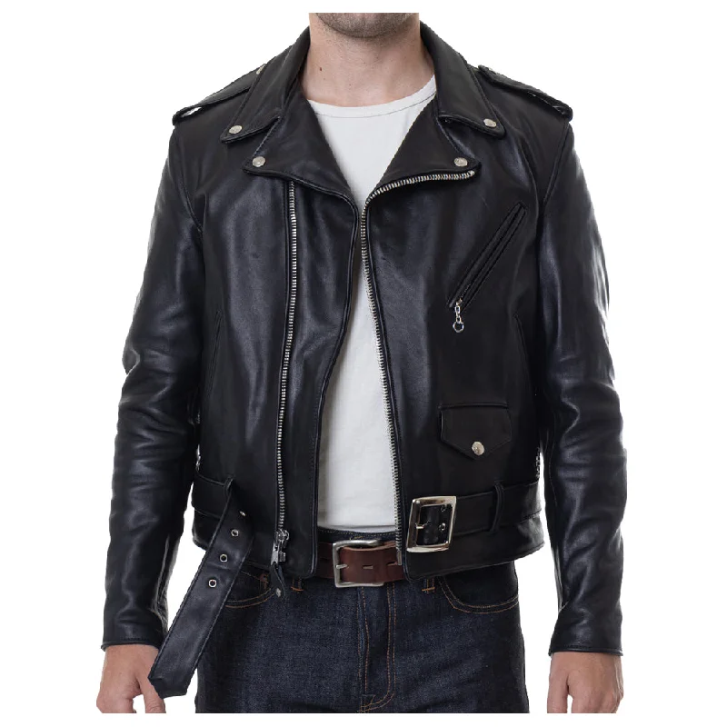 casual coats for women -Men Motorcycle Classic Retro Leather Jacket Black Stunning