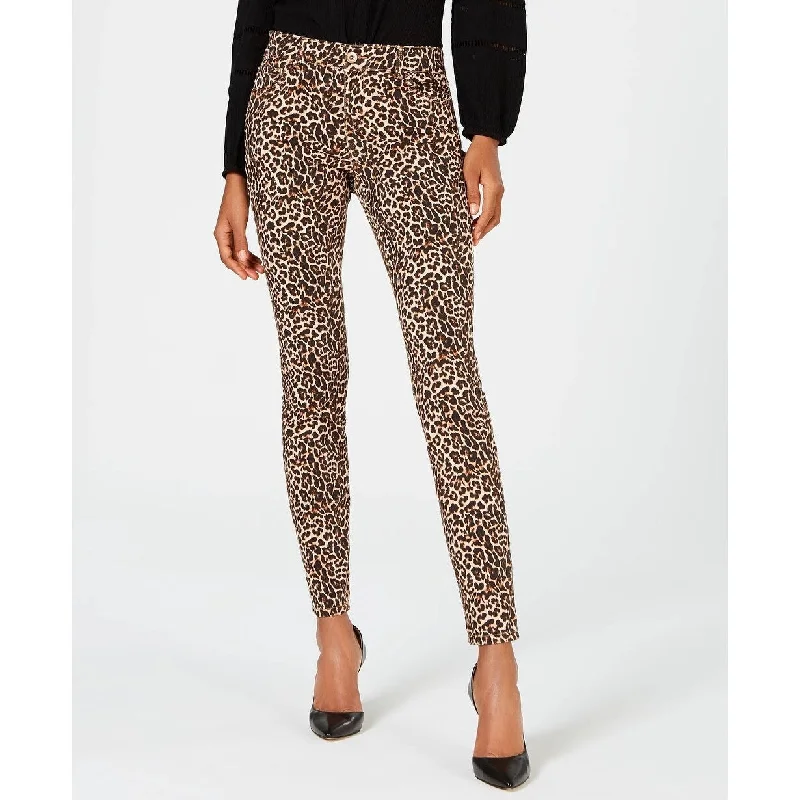 high-rise tapered jeans for women -INC International Concepts Women's Leopard-Print Skinny Jeans Orange Size 16 P - 16 P