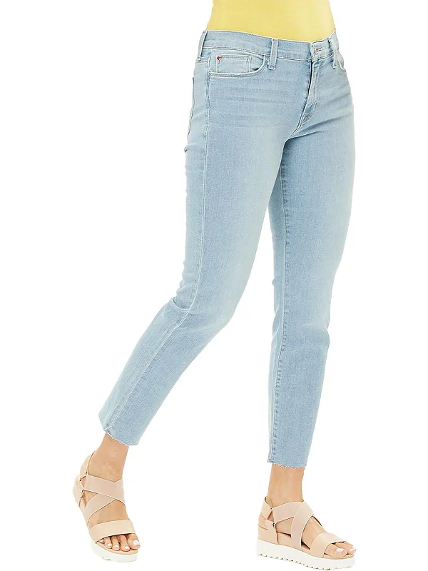 women's super skinny ankle jeans -Natalie Womens Mid-Rise Straight Leg Ankle Jeans