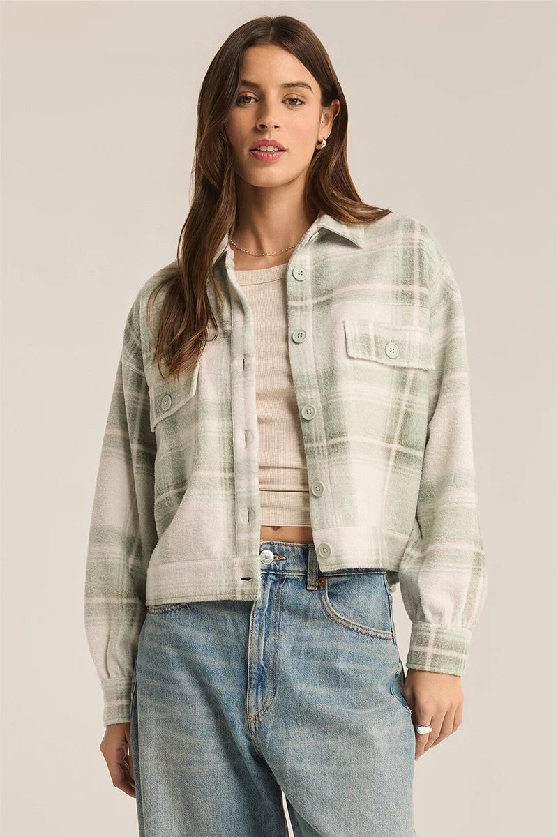 urban style cropped puffer jacket -Z Supply Abbott Plaid Jacket