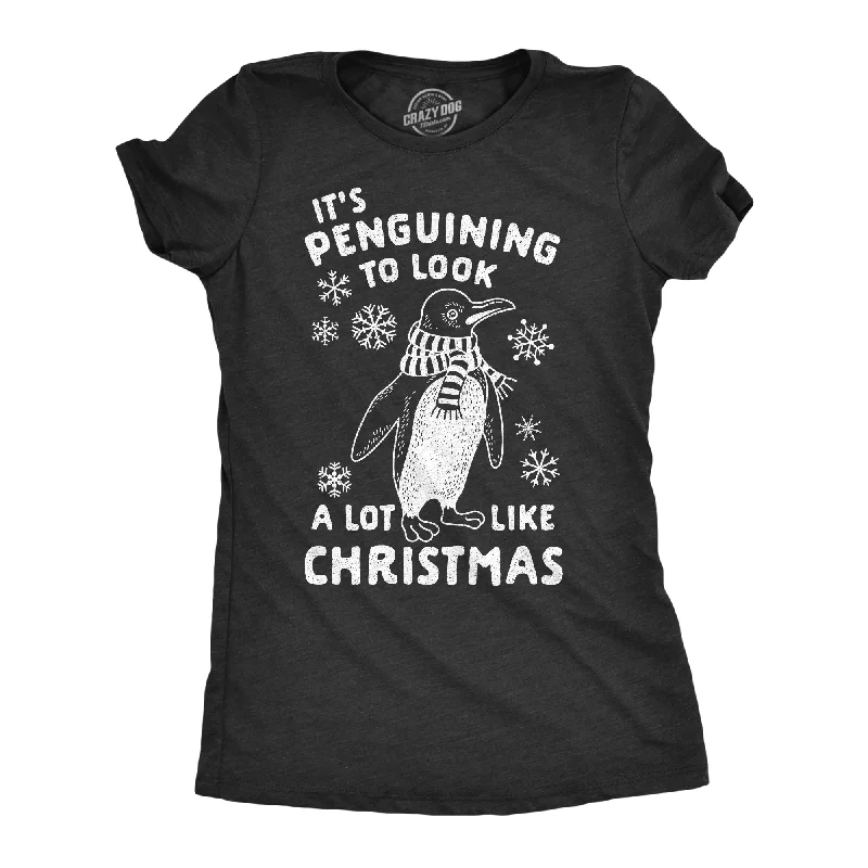 women's v-neck t-shirt -It's Penguining To Look A Lot Like Christmas Women's T Shirt