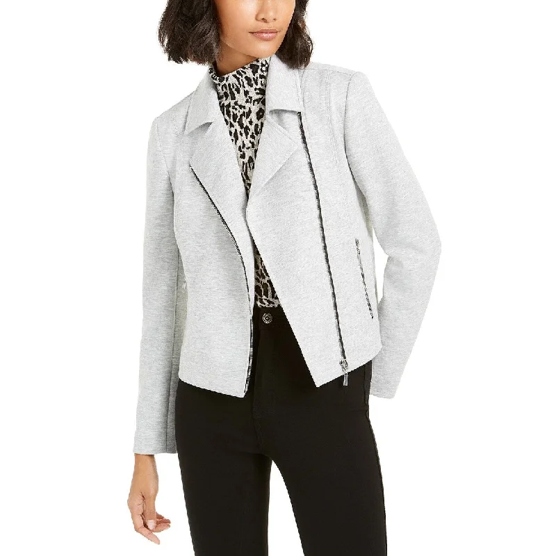 structured blazer jacket for women -Bar III Women's Moto Jacket Gray Size Large