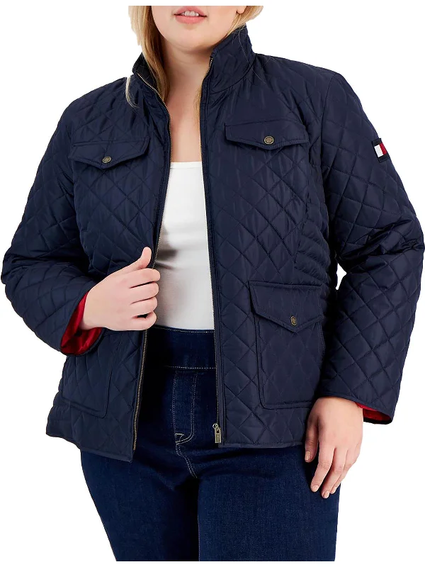 winter-ready women's parka -Plus Womens Lightweight Warm Quilted Coat