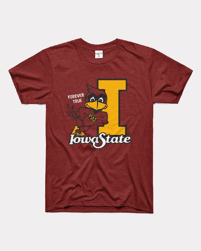 soft waffle-knit top for ladies -Iowa State Forever True Cardinal T-Shirt