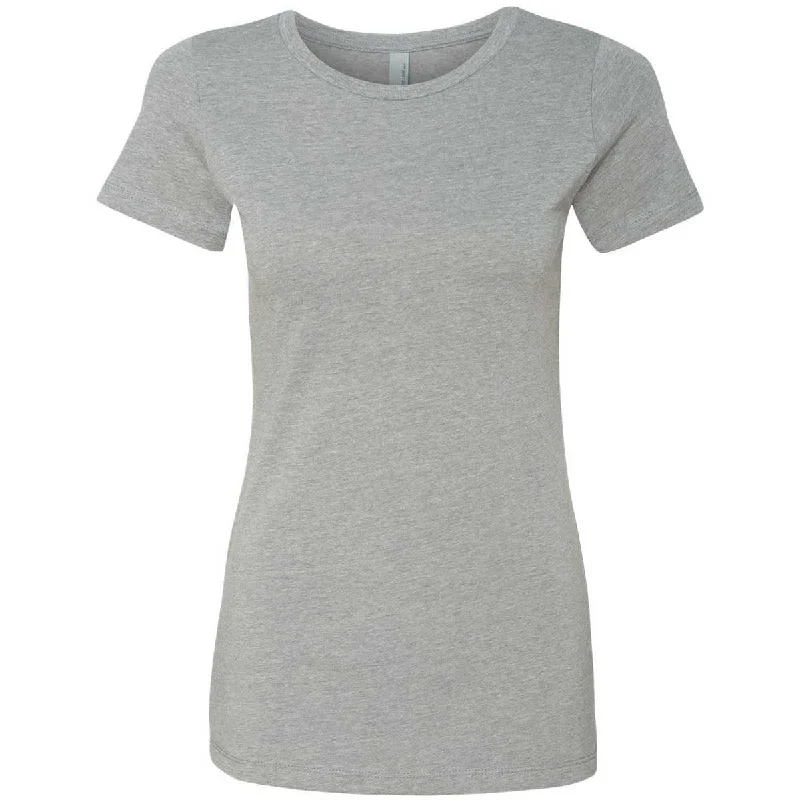 modern high-low hem top for ladies -Next Level Women's Dark Heather Grey CVC Crew Tee