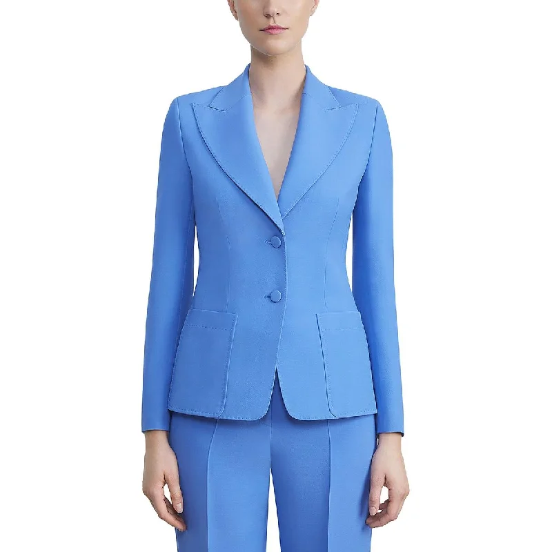 lightweight packable jacket for women -Lafayette 148 New York Womens Wool Suit Separate Two-Button Blazer