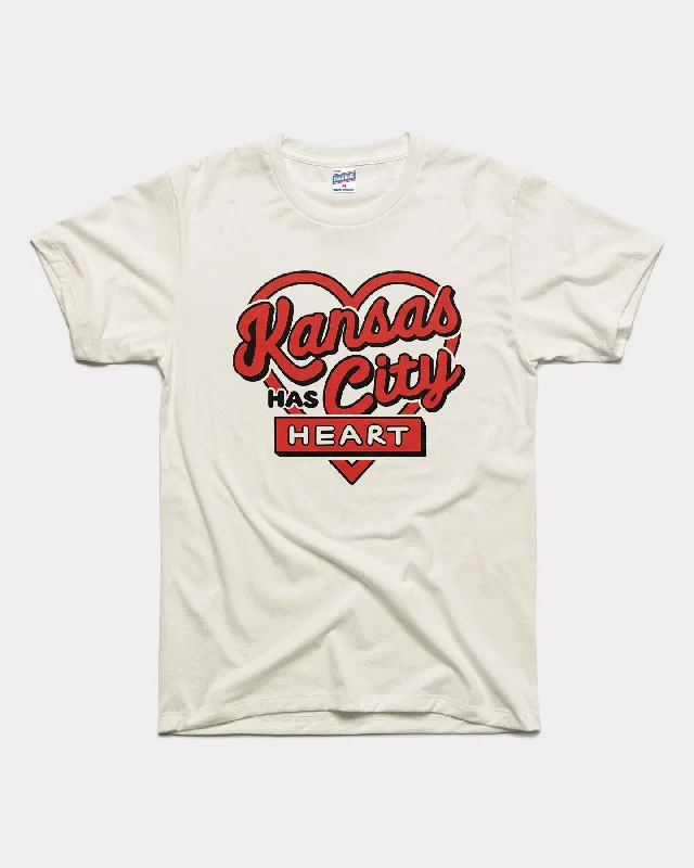 ladies' flowy chiffon blouse -Kansas City Has Heart Vintage White T-Shirt