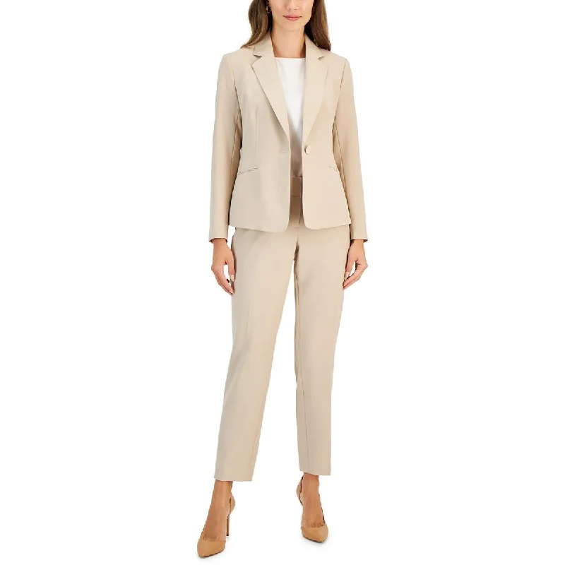 soft touch sherpa coat for women -Le Suit Womens Solid  One-Button Blazer