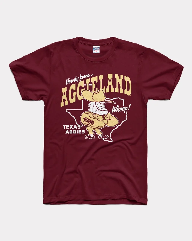 lightweight crinkle blouse for women -Howdy From Aggieland Maroon T-Shirt