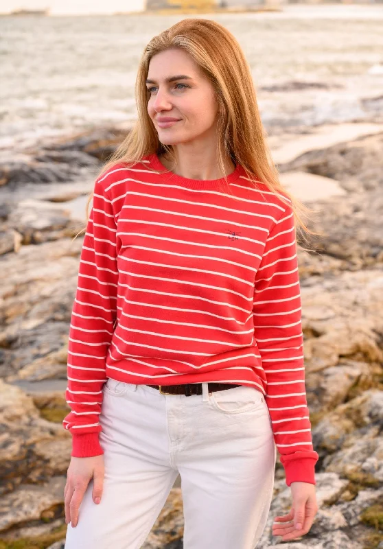 trendy tie-dye t-shirt for ladies -Seaside Jersey - Poppy Stripe