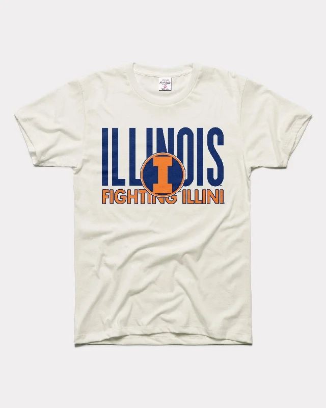 women's embroidered boho blouse -Illinois Fighting Illini Vintage White T-Shirt