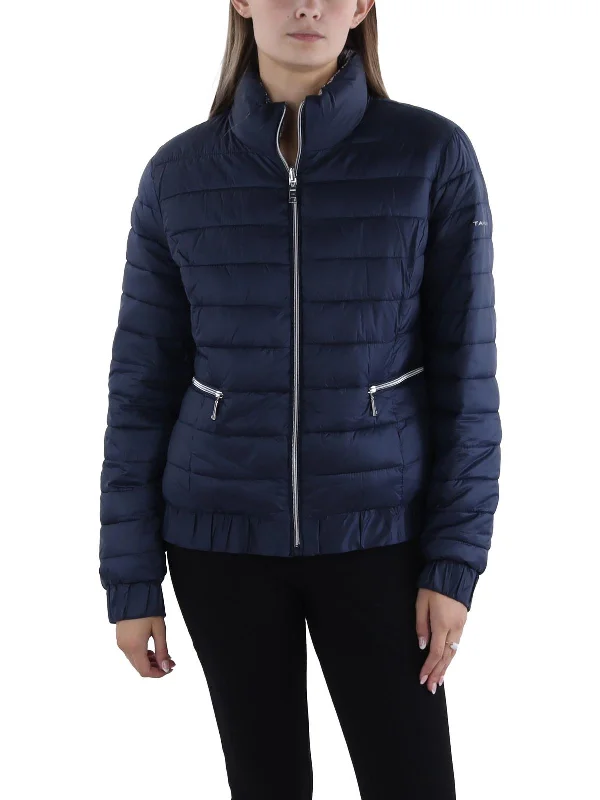 soft touch sherpa coat for women -Womens Insulated Reversible Puffer Jacket